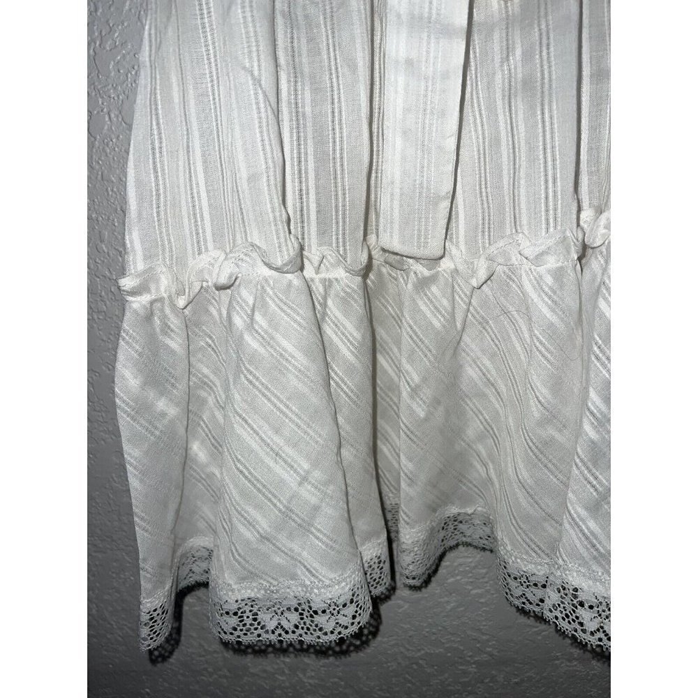 70’s - 80s Prom Dress Gunne Sax Style Prarie Vintage White Lace Dress D1 - Picture 4 of 8